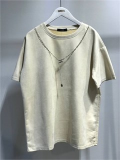 Футболка замшевая с цепью (2001-1) 2001-1